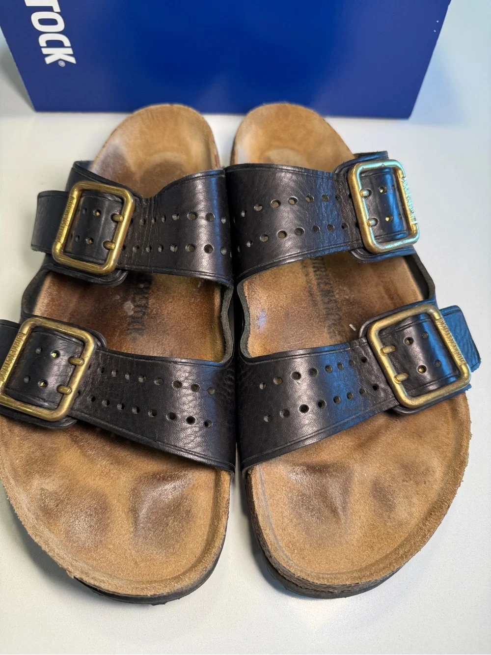BIRKENSTOCK - Arizona Bold Gap Sandals in Black and Gold - Men’s Size EU 45